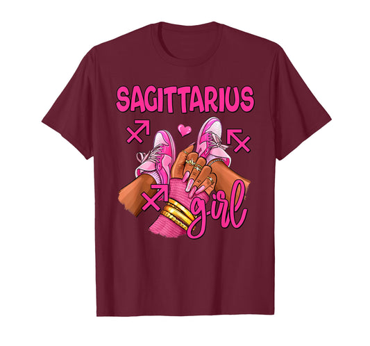 Sagittarius Girl Birthday Queen Women Sneakers Zodiac Sign T-Shirt