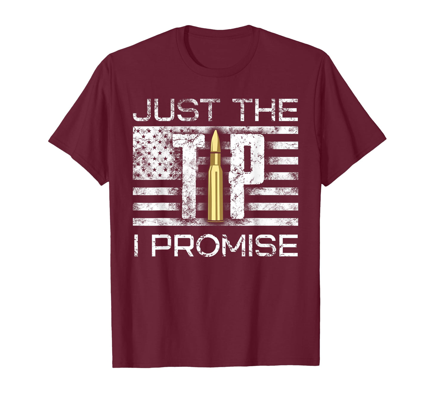 Bullet Tip Tee's Just The Tip I Promise Gun Lover Graphic Design Men's Black Cotton Blend T-Shirt
