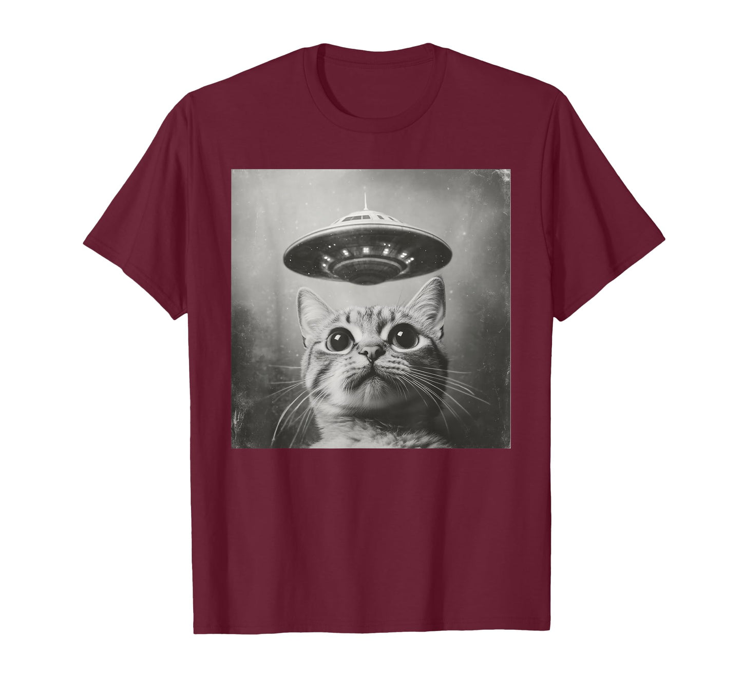 Cat Selfie With Alien UFO Funny Cat T-Shirt