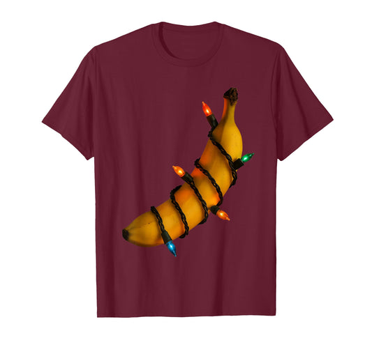 Christmas Banana with Lights Fun Holiday Design Unisex T-Shirt