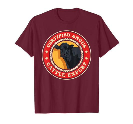 Angus Cattle Expert | Black Angus Cow T-Shirt