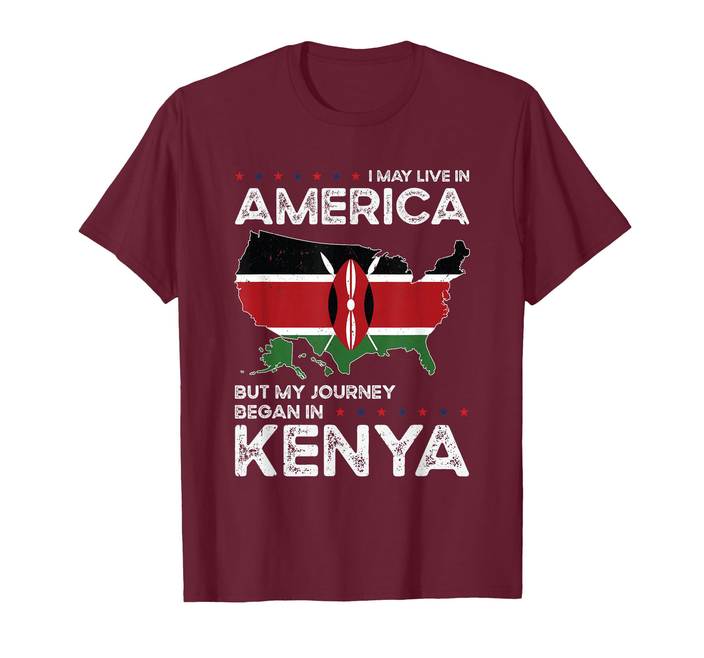 Kenyan American Patriot USA Grown Kenya US Flag T-Shirt