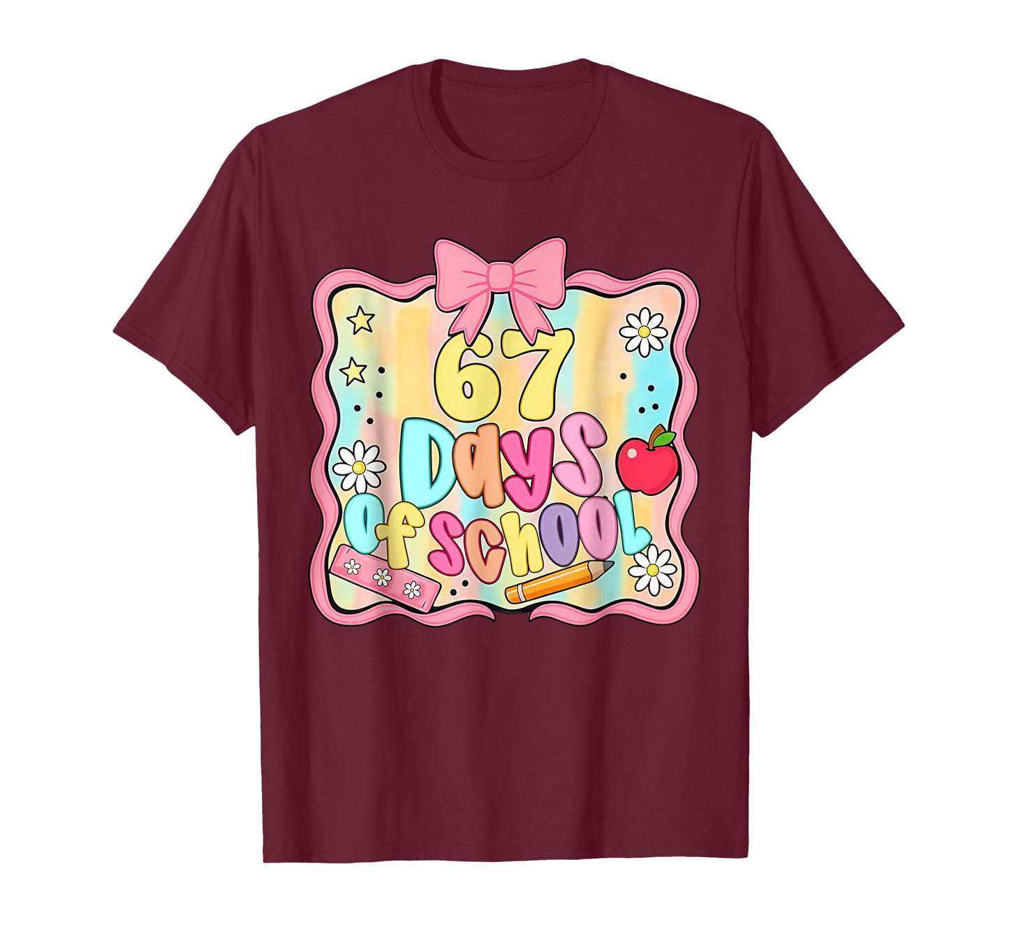 67 Days of School Preppy 67th Day of School Teacher Kids T-Shirt