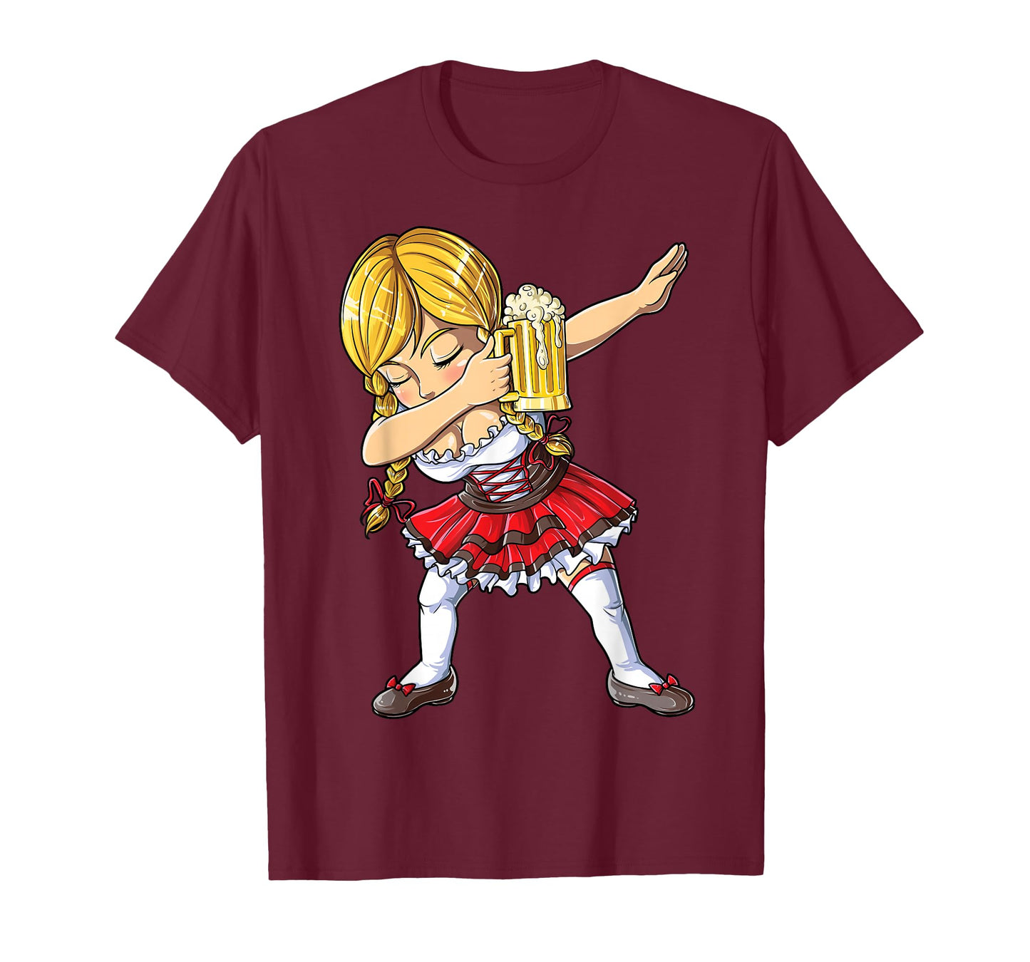 Dabbing German Girl T Shirt Oktoberfest Women Dirndl Beer T-Shirt
