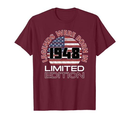 Legends were born in 1948 American Vintage Sunset Design T-Shirt