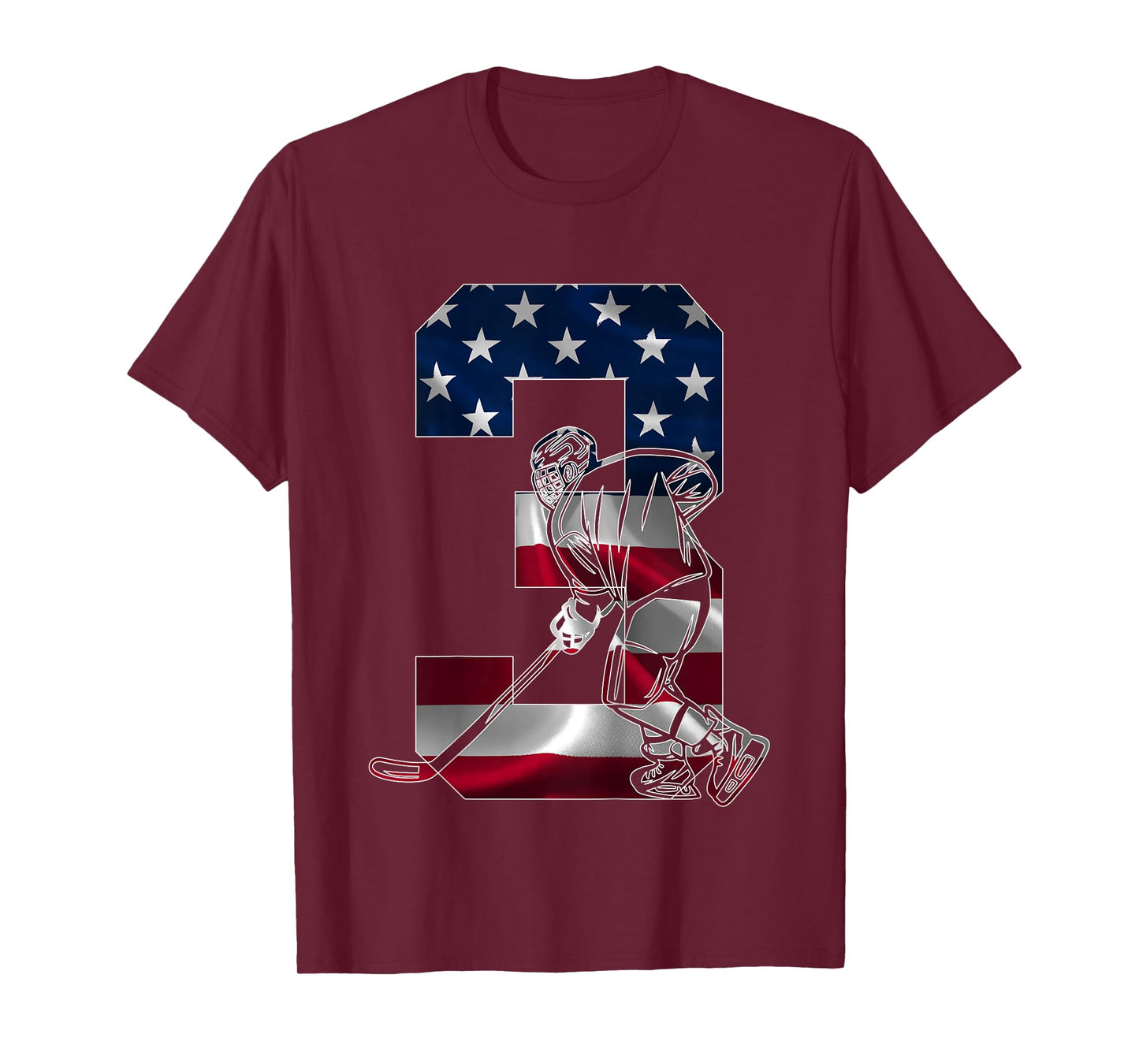 Kids NUMBER 3 YEARS ICE HOCKEY 3rd BIRTHDAY T-Shirt