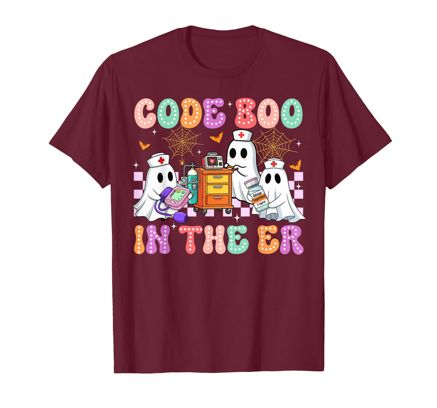 Code Boo In The ER Nurse Ghost Halloween Costume Nursing T-Shirt