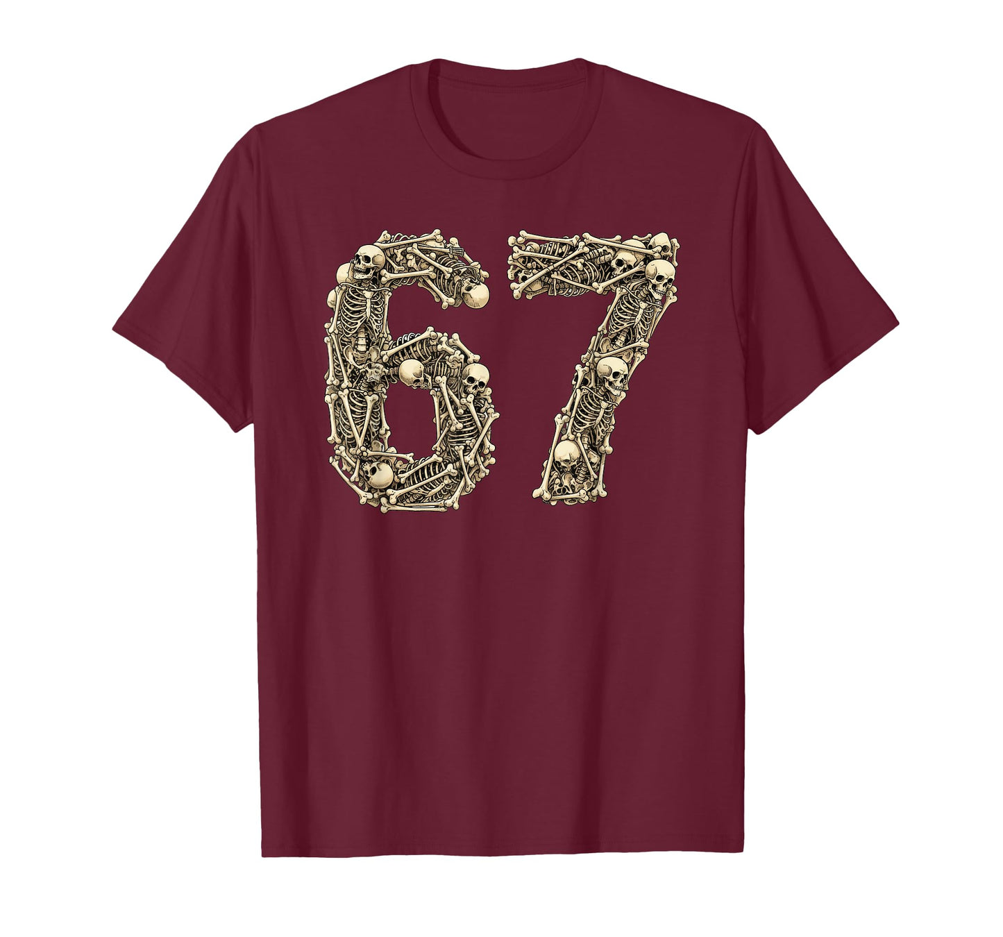 Funny Skeletons 6 7 Meme Six Seven Love Halloween T-Shirt