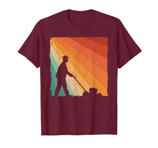 Cool Vintage Landscaper Art For Men Dad Lawn Mower Lawn Care T-Shirt