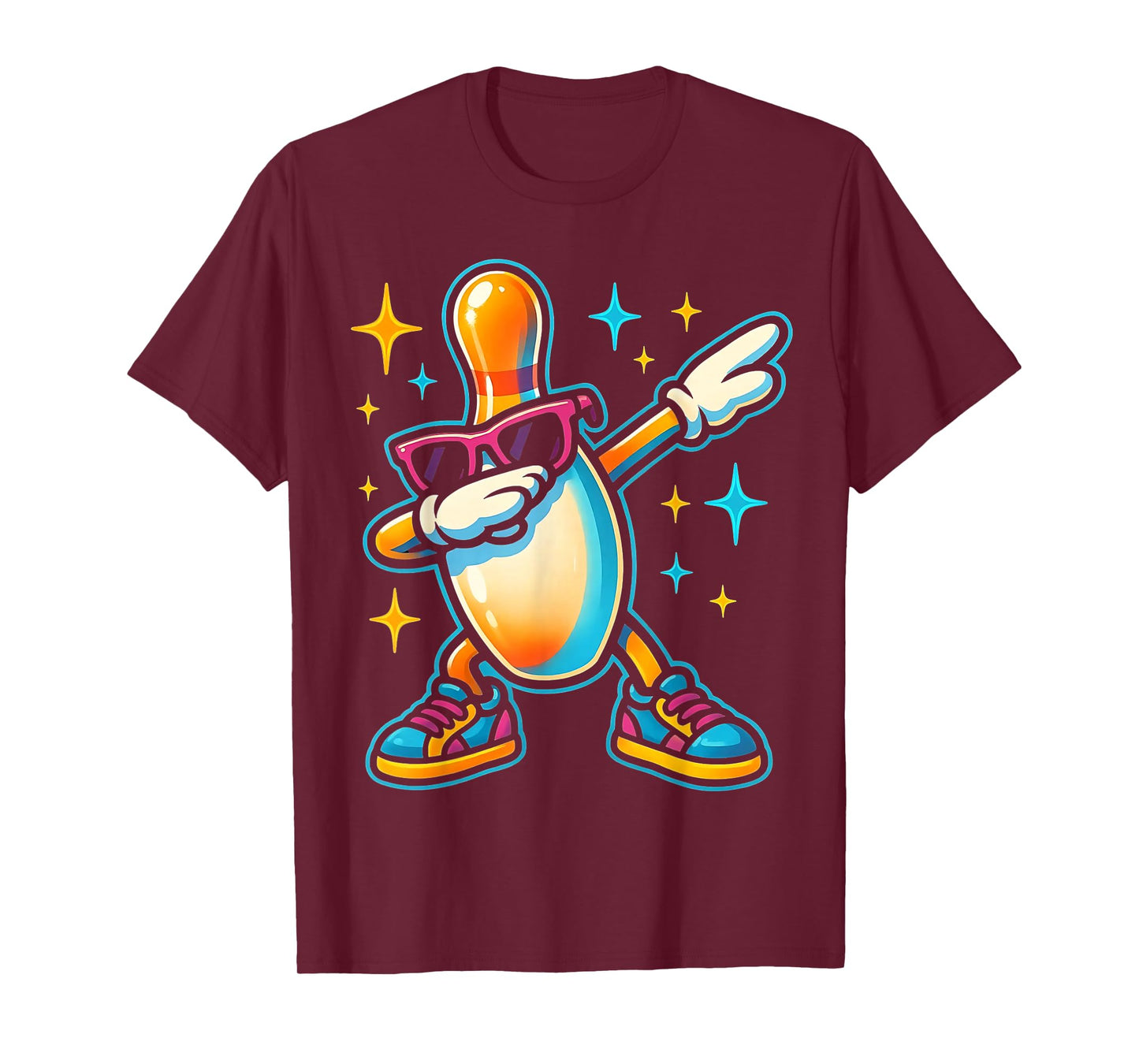 Bowling Pin Dabbing Sunglasses Bowler Player Kids Boys Men T-Shirt