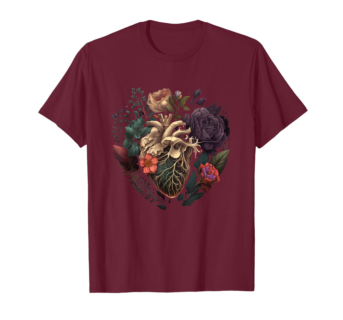 Anatomical Heart and Flowers for Your Love T-Shirt