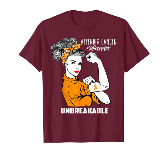 Appendix Cancer Awareness T-Shirt Unbeakable Warrior Shirt T-Shirt