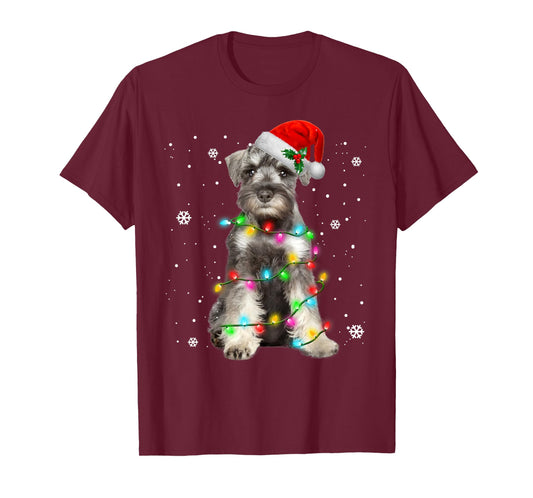 Schnauzer Dogs Tree Christmas Sweater Xmas Pet Animal Dog Men Women Kids T-Shirt