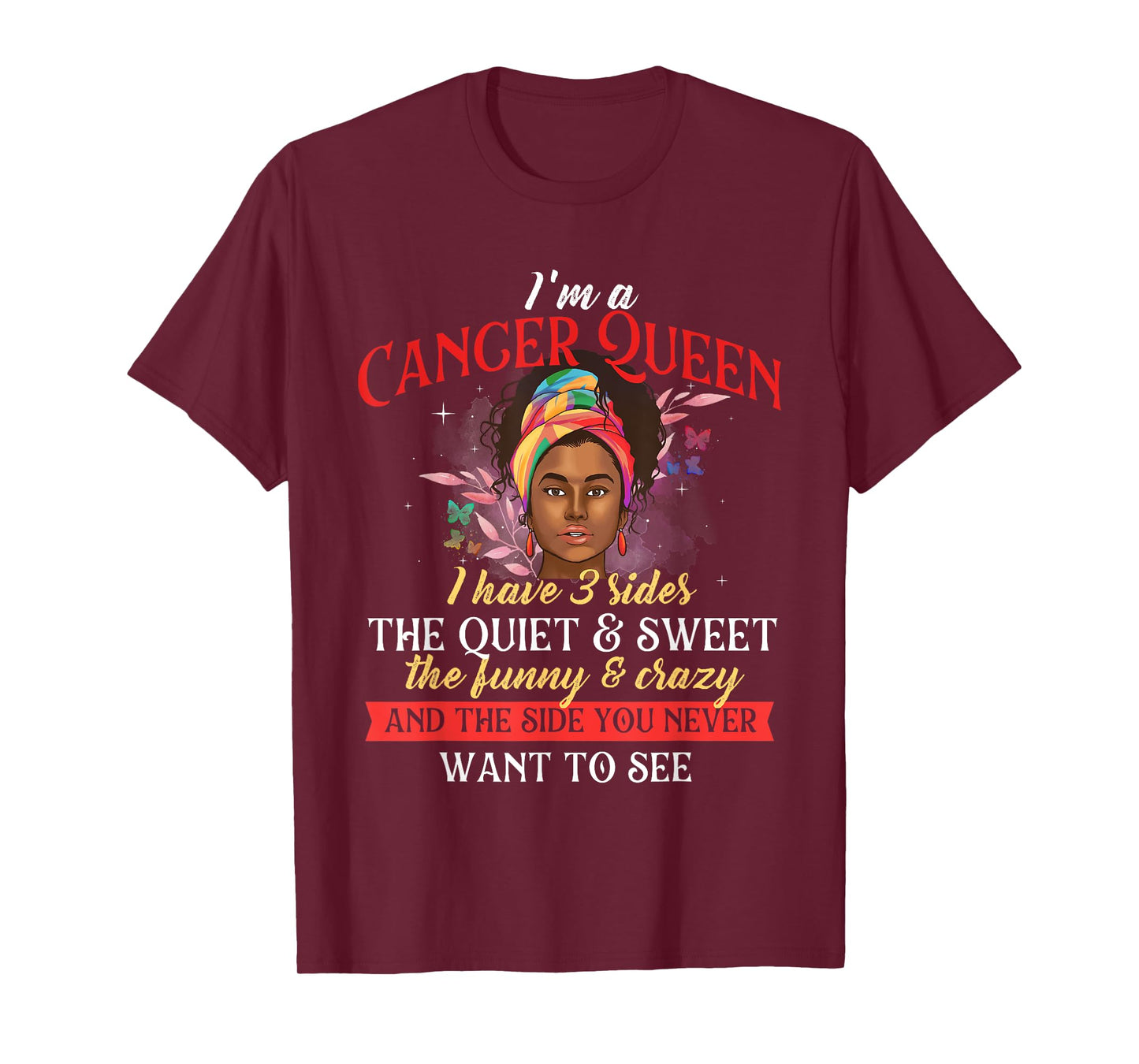 Cancer Zodiac Sign Shirts I'm A Cancer Queen - Horoscope Zodiac Sign Astrology T-Shirt Black