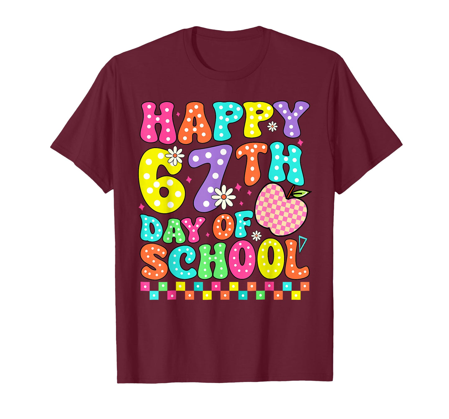 Happy 67th Day of School Groovy Retro 100 Days of School T-Shirt