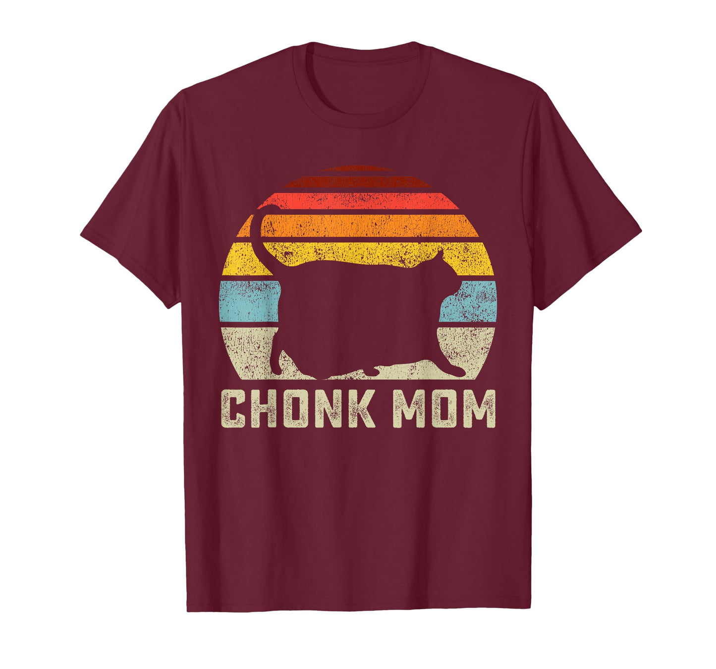 Chonk Cat Mom Scale Meme Funny Retro Style Mommy Cats Memes T-Shirt