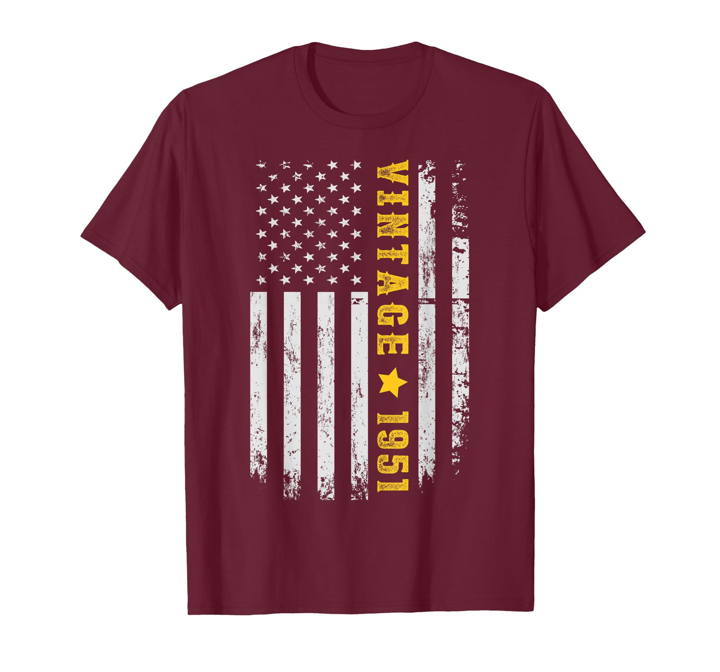 Vintage 1951 American Flag 70th Birthday Awesome Since 1951 T-Shirt