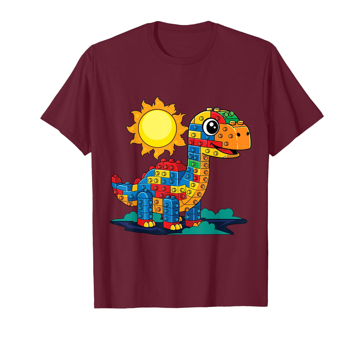 Dinosaur Brick Master Builder Block Building Brick Builder T-Shirt