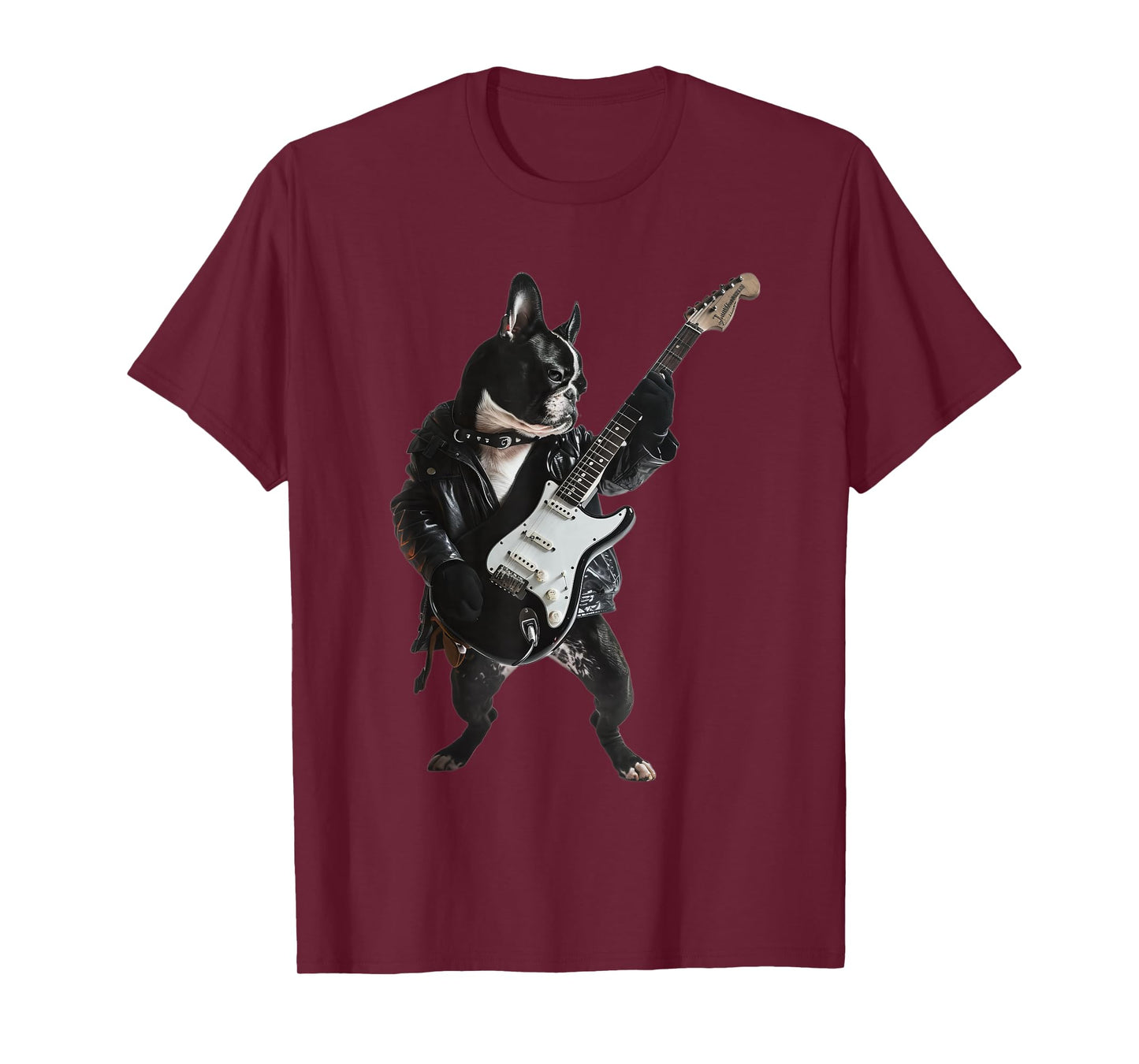 Boston Terrier Guitar T-Shirt