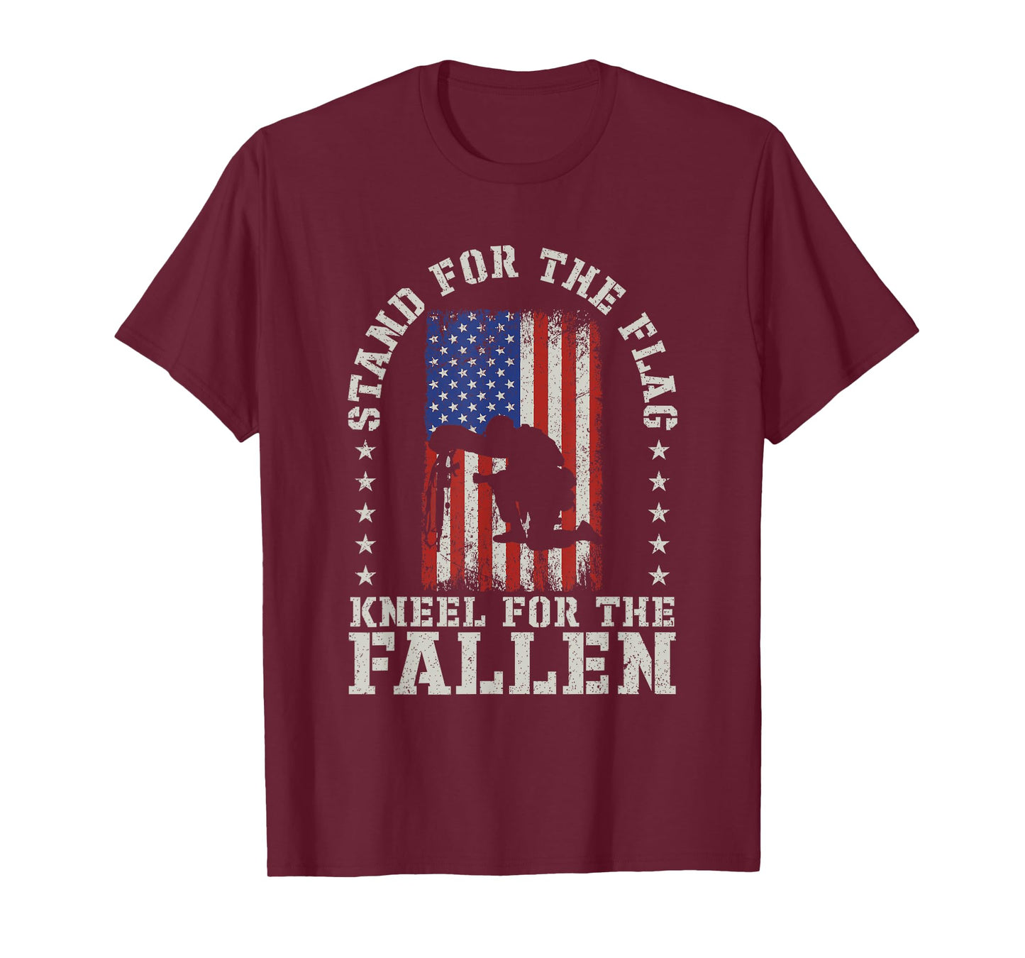 Stand For The Flag Kneel For The Fallen Veteran Patriotic T-Shirt