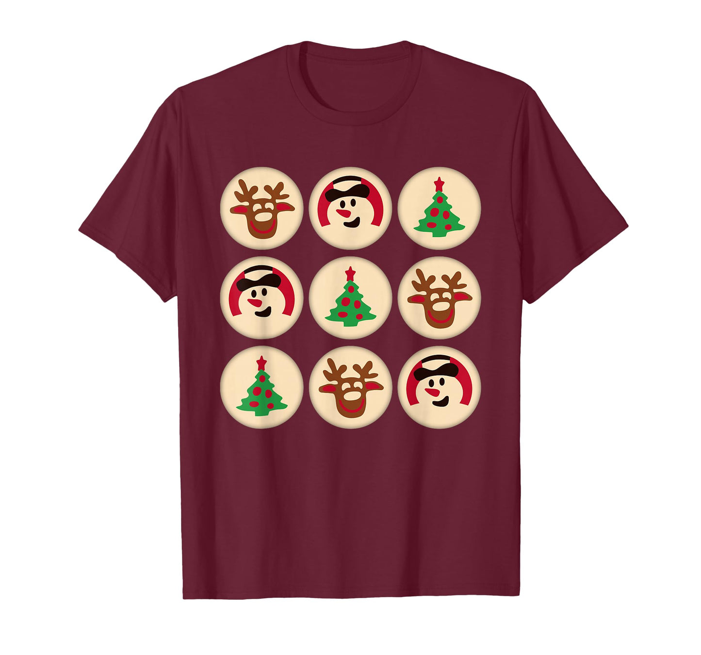 Christmas Cute Sugar Cookie Christmas Tree Snowman Reindeer T-Shirt