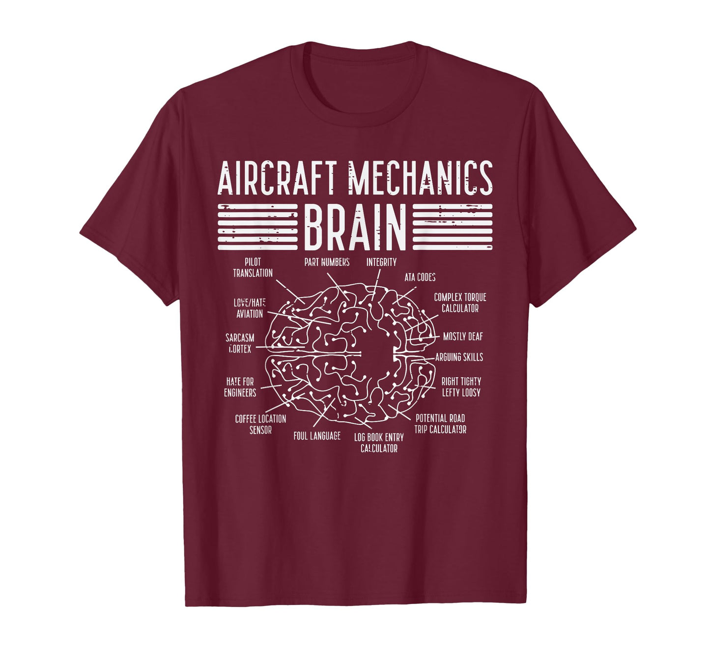 Aircraft Mechanics Brain Fun Airplane Maintenance Men Women T-Shirt