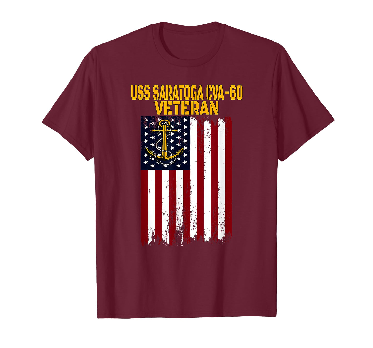 Sailor Veterans Apparel for Sons Fathers Grandpas USS Saratoga CVA-60 CV-60 Aircraft Carrier Veteran's Day T-Shirt