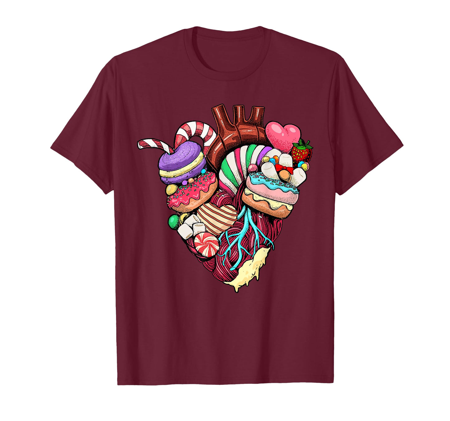Anatomical Heart Shirt Sweet Candy Heart Cardiology Cardiac T-Shirt