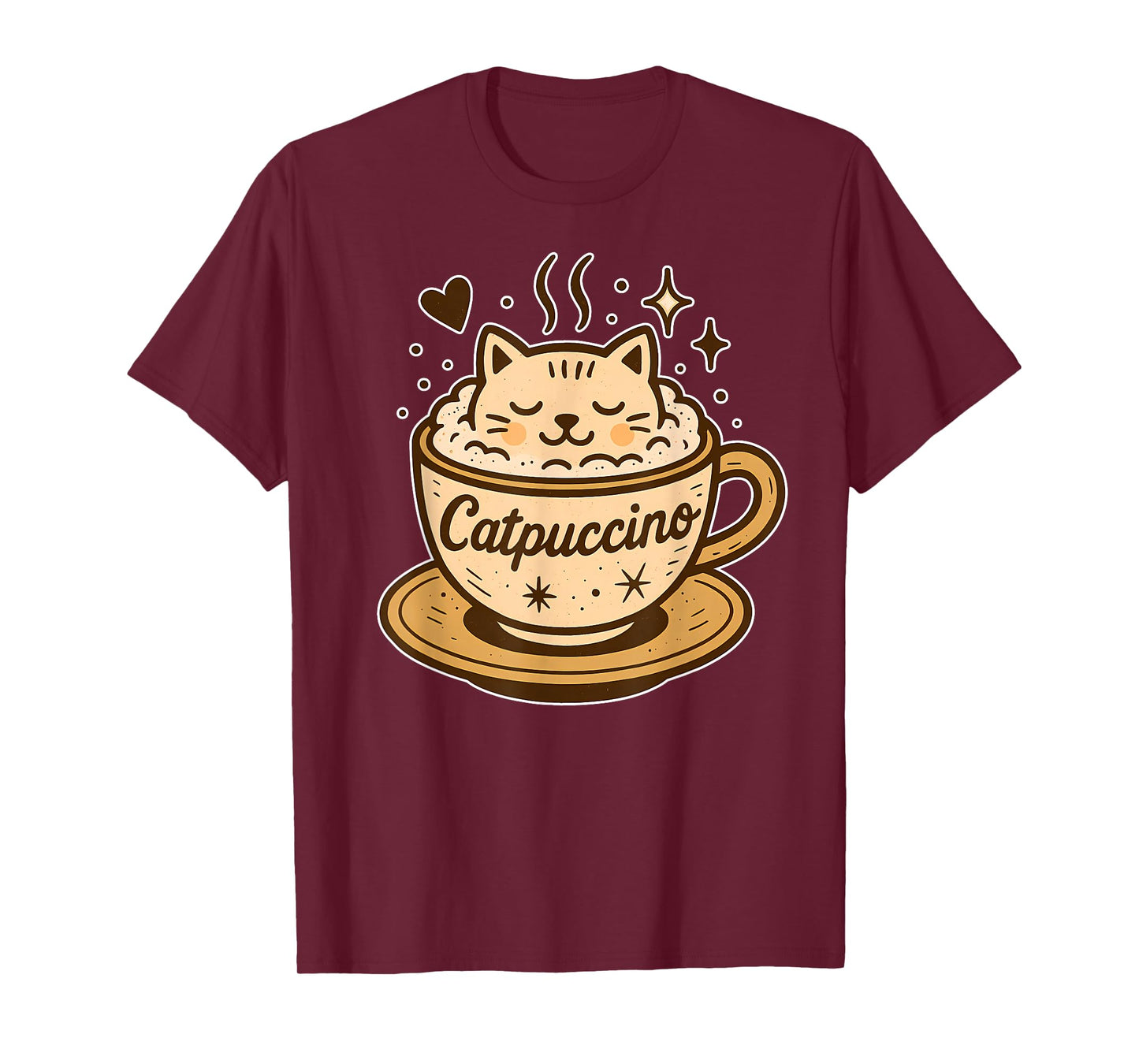 Coffee & Cats Lover Cute Funny Catpuccino Cappuccino Cat Pun T-Shirt