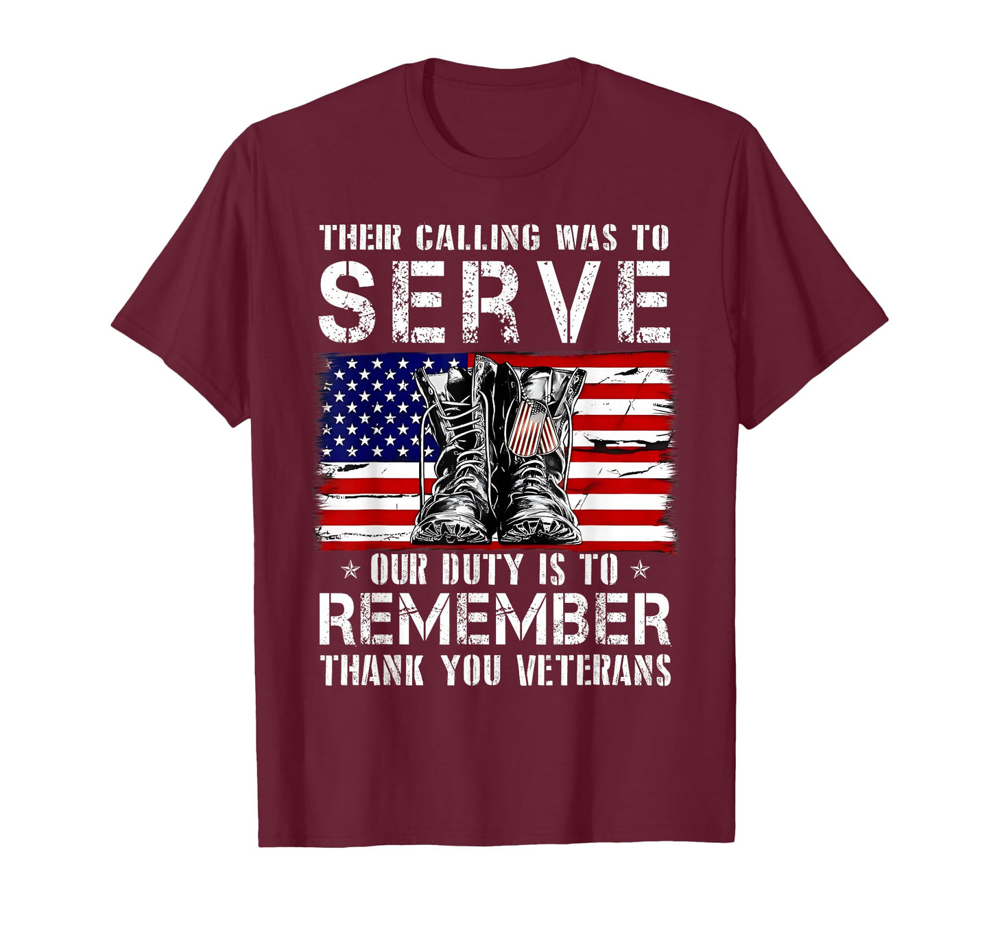 Patriotic American Flag Thank You Veterans Men Women Kids T-Shirt