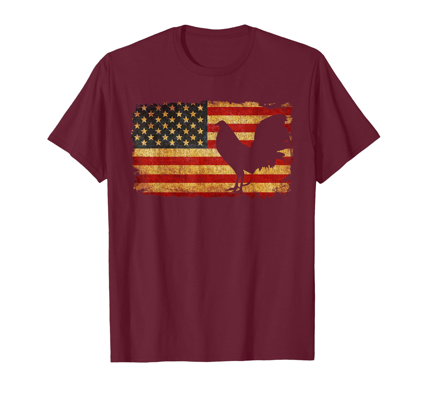 Vintage US Flag Cock Fight T Shirt T-Shirt