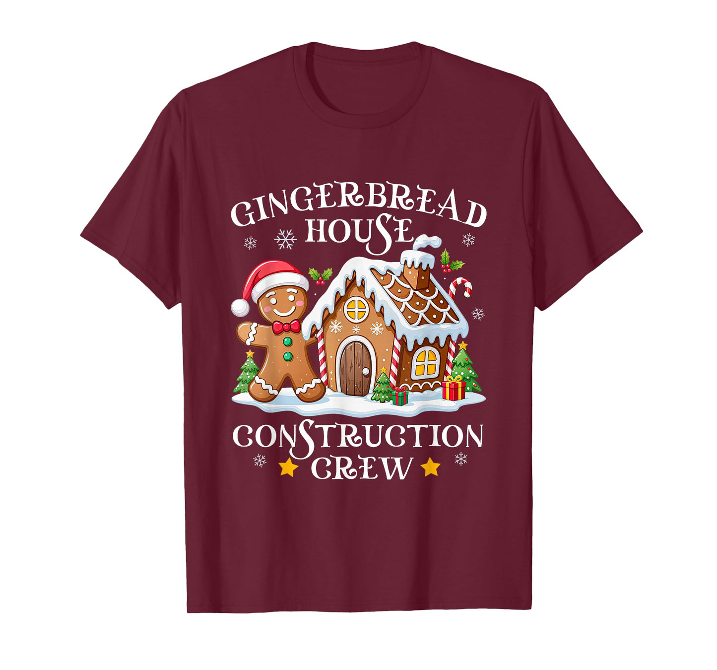 Christmas Gingerbread House Construction Crew Cookie Baking T-Shirt
