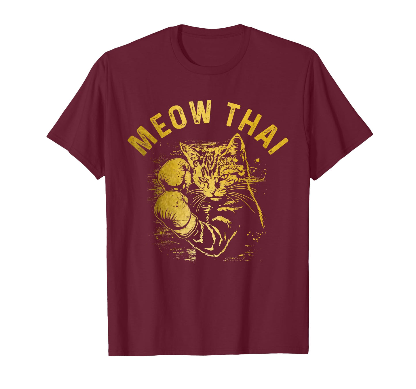 Meow Thai Funny Muay Thai Boxing Cat Martial Arts MMA Boxer T-Shirt