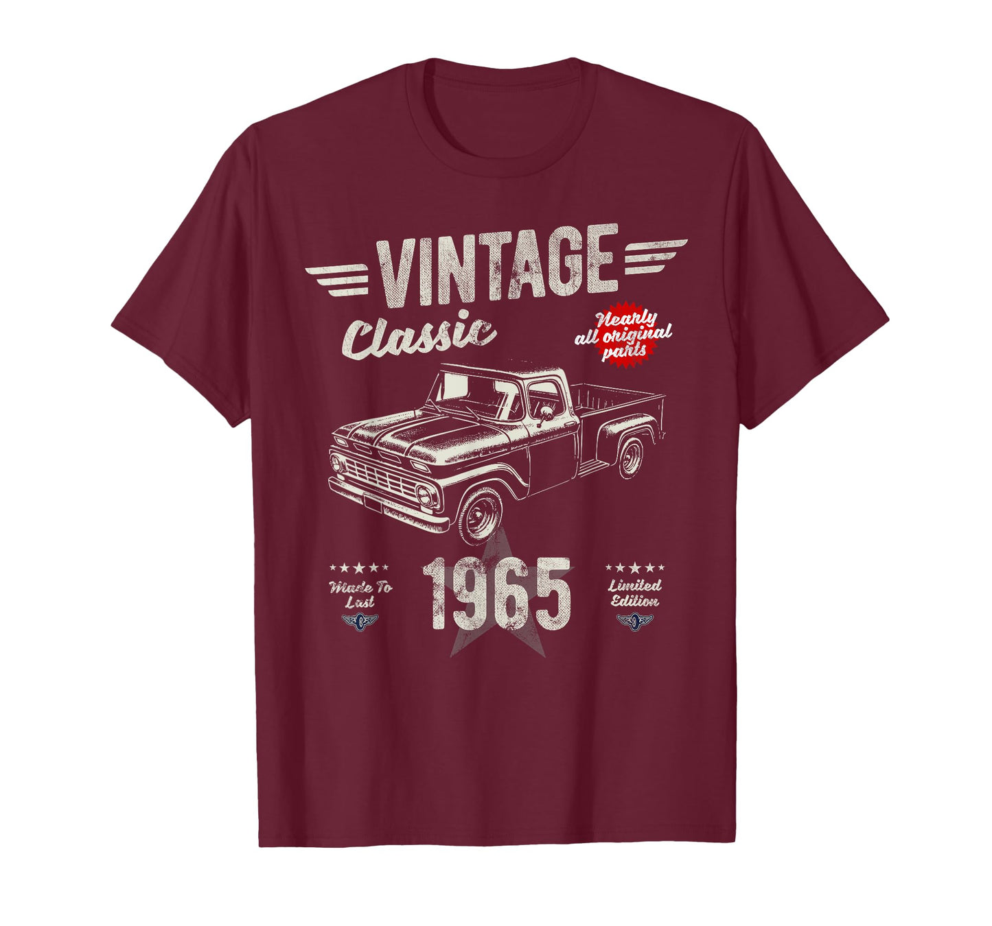 60th Birthday Born 1965 Vintage Funny Retro Pickup Truck T-Shirt