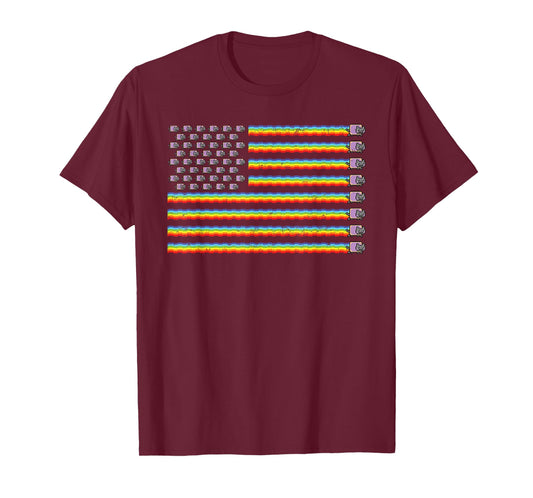 Poptart Rainbow USA American Flag Vintage T-Shirt