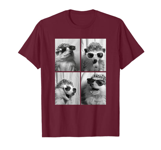 Adorable Funny Hedgehog Sunglasses Animal Photo Forest Animal T-Shirt