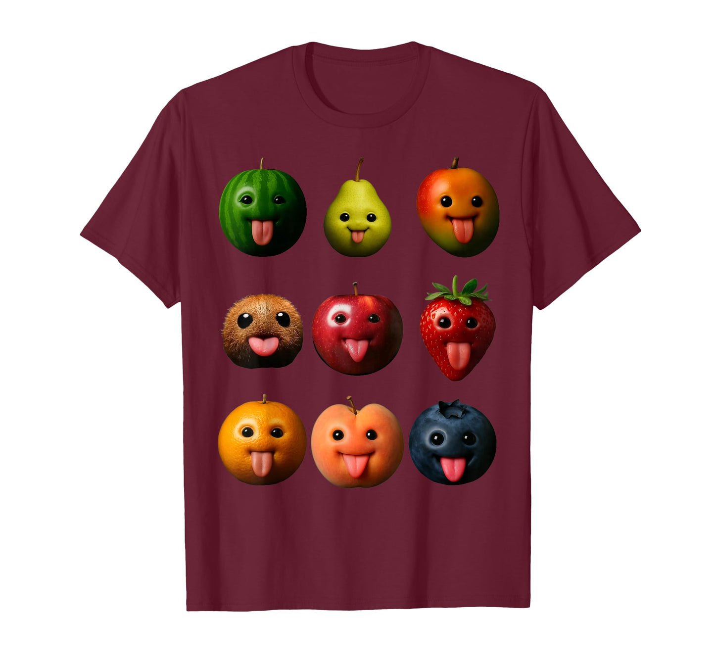 Funny Silly AI Fruit gen z Meme BrainRot Humor Tongue Out T-Shirt