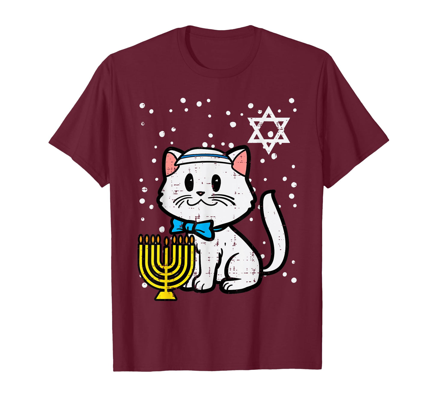 Hanukkah Cat Cute Chanukah Jewish Women Girls Kids Toddlers T-Shirt