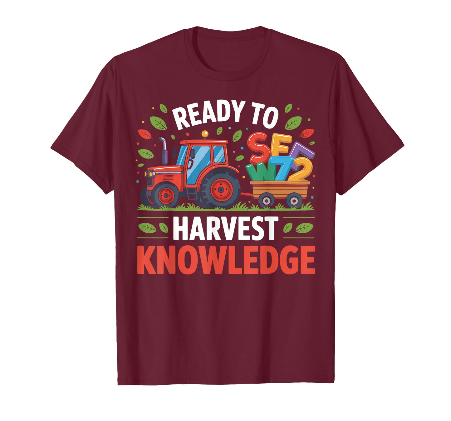 Back to School Teacher Farming Tractor 100th Day Farmer Kids T-Shirt