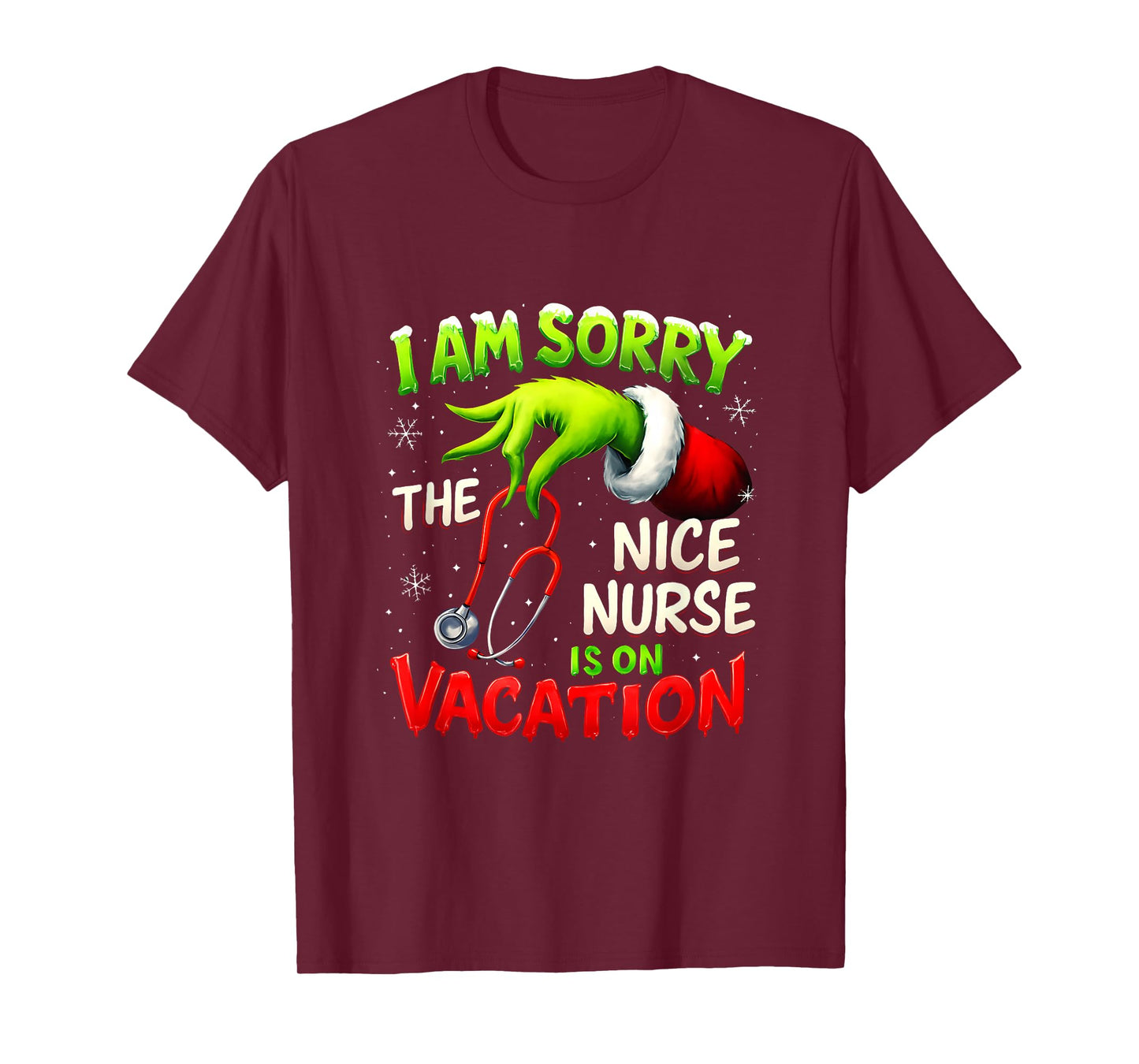 Christmas Funny I Am Sorry The Niche Nurse Santa Hat Medical T-Shirt