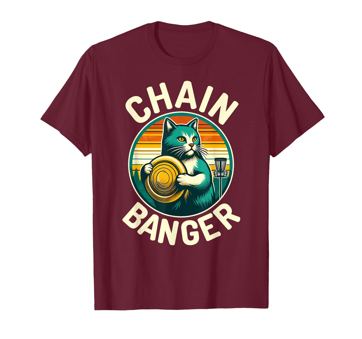 Disc Golfer Cat Chain Banger Disc Golf Player T-Shirt