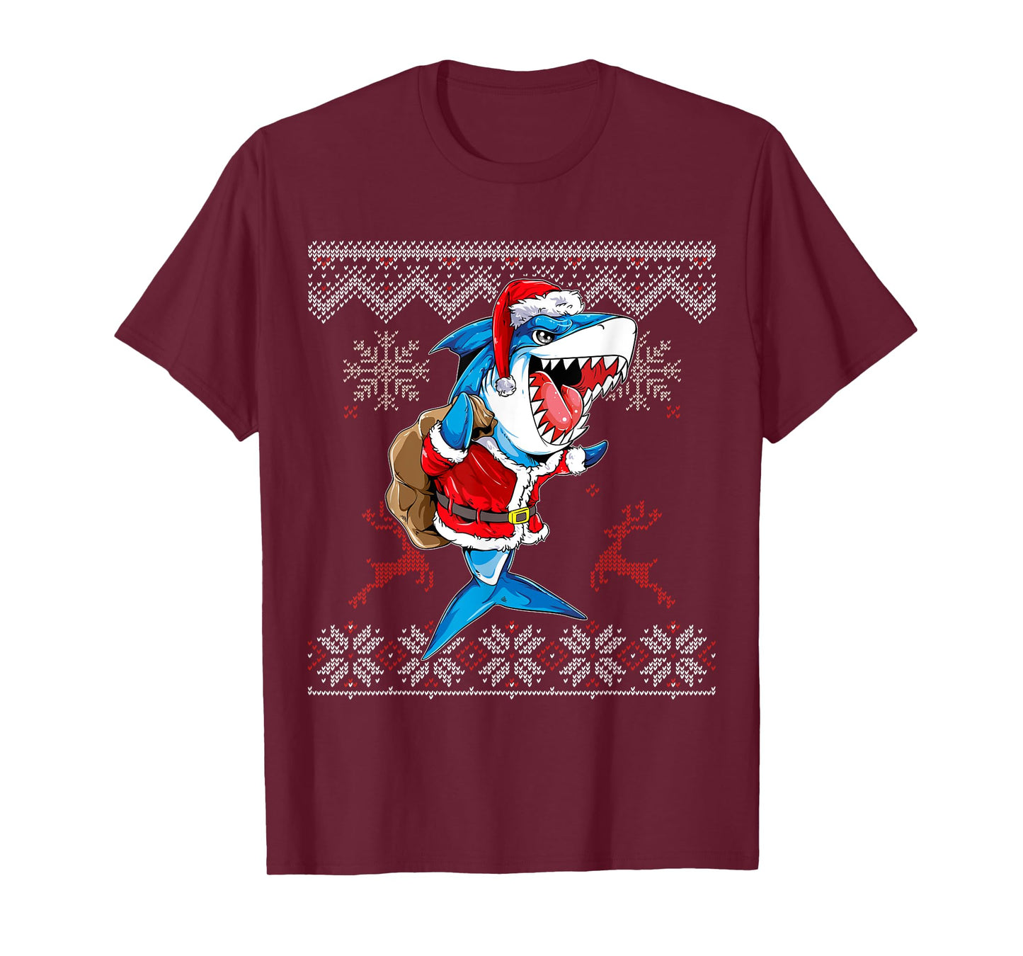 Christmas Shark Jawlly Santa Merry Xmas Sharkmas Baking T-Shirt