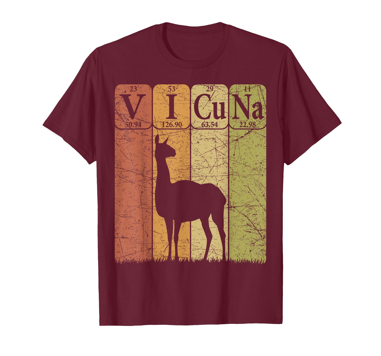 Vicuna Periodic Table Elements Vicuna Lover Camelids Retro T-Shirt