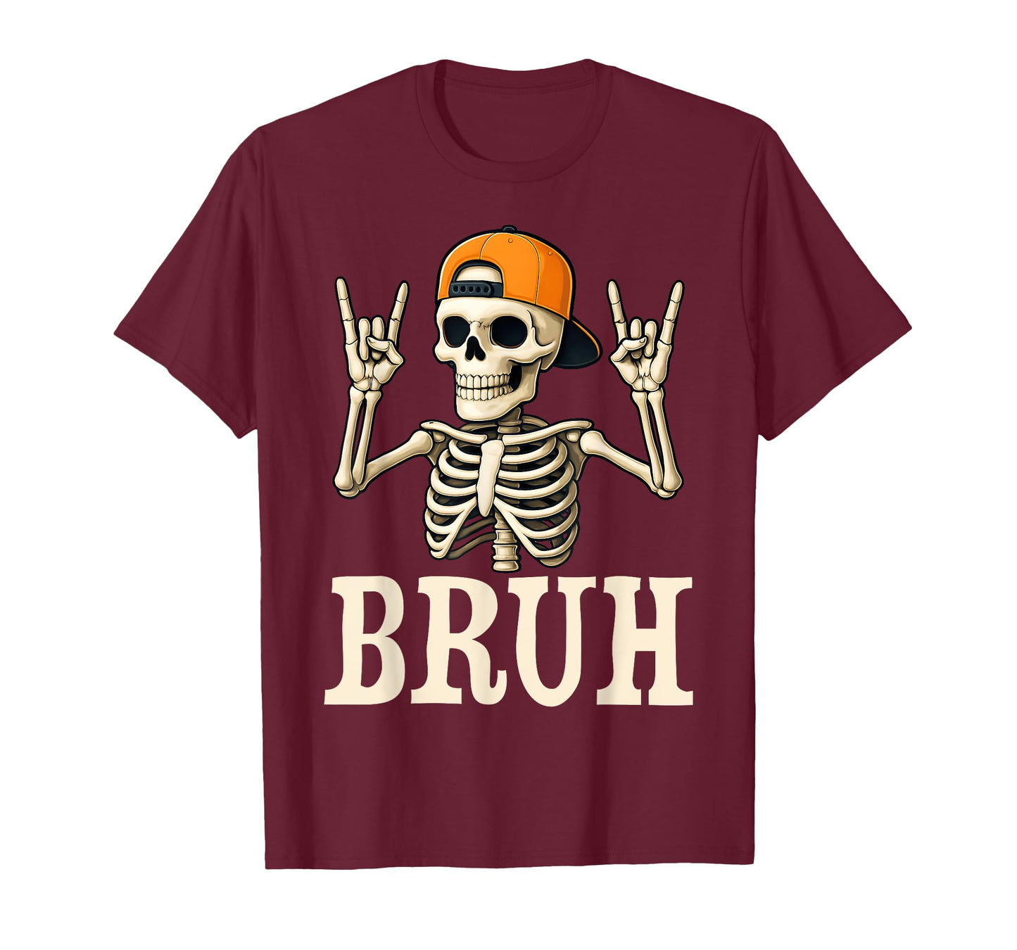 Funny Happy Halloween Dabbing Skeleton Bruh Scary Boys Kids T-Shirt