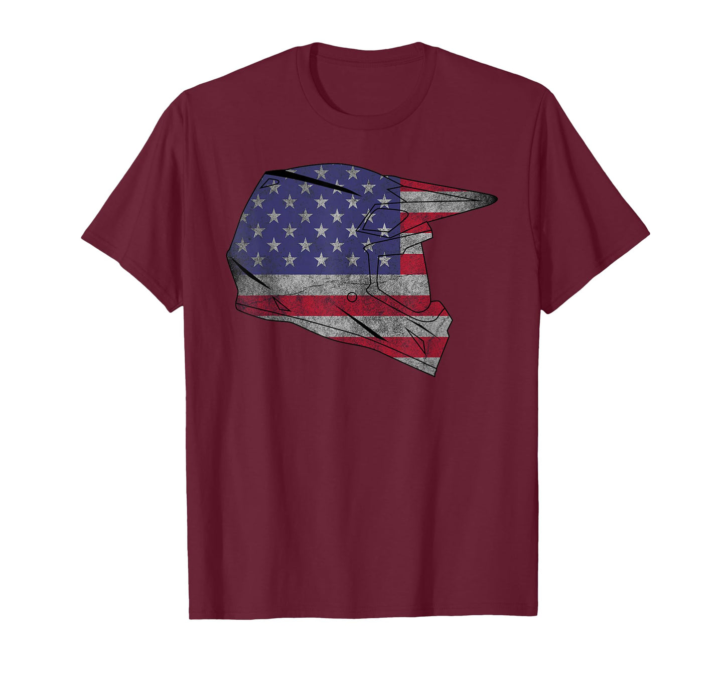 USA Motocross Dirt Bike American Flag Helmet Gift T-Shirt