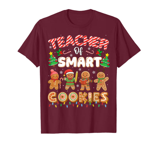 Christmas Teacher of Smart Cookies Funny Cute Gingerbread T-Shirt