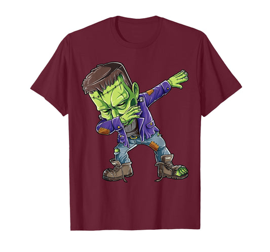 Halloween Boys Men Dabbing Frankenstein Monster Zombie Dab T-Shirt