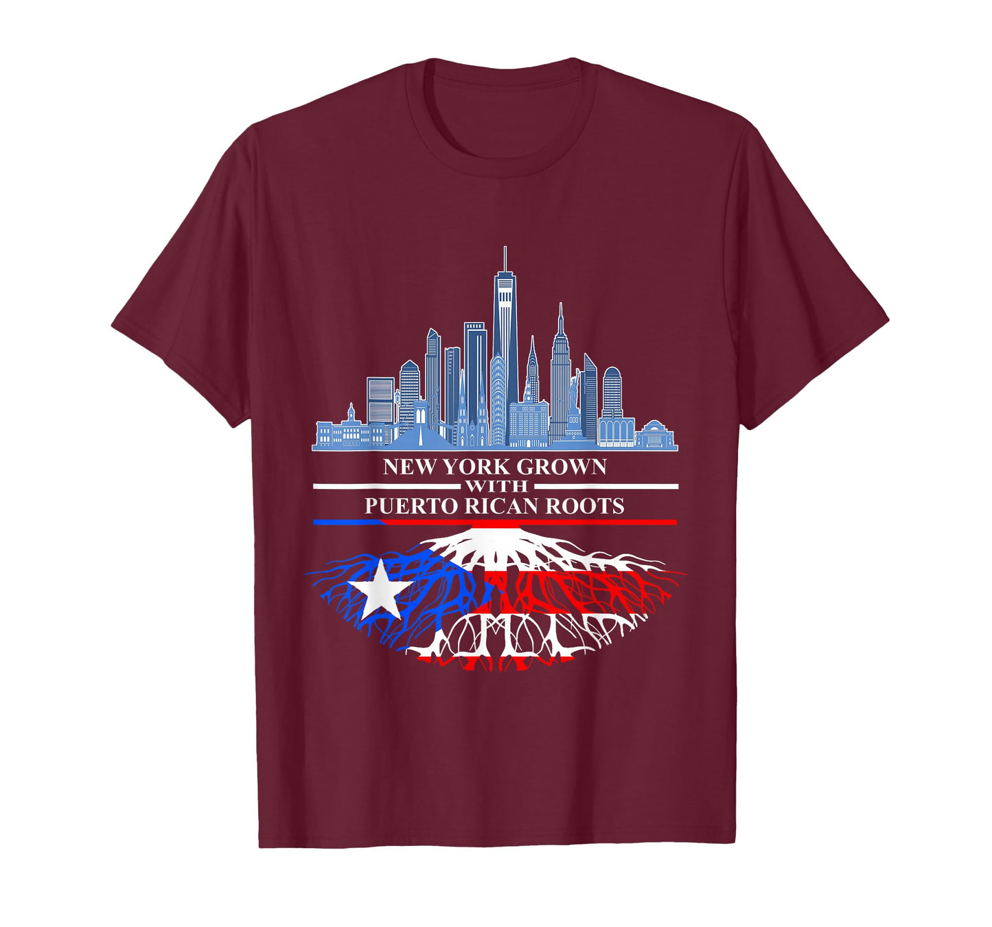 New Yorker Half Puerto Rican New York City Puerto Rico Flag T-Shirt