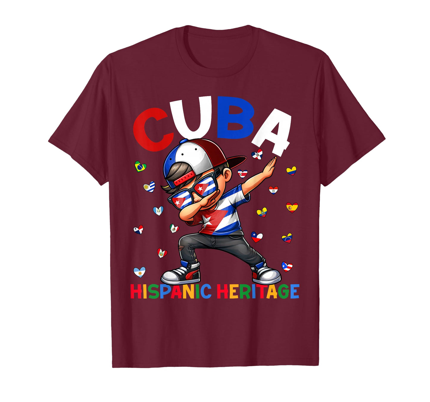 Hispanic Heritage Month Cuba Flag Shirts Cuban Boys Kids T-Shirt