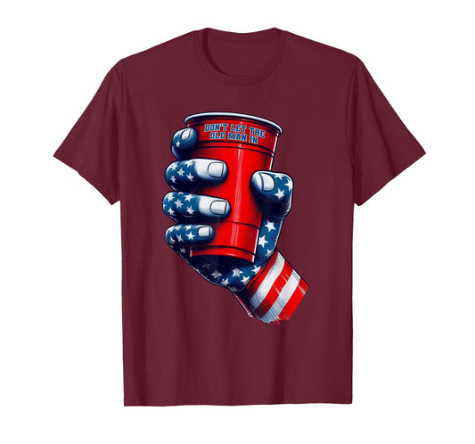 Retro Don't let The Old Man in American Flag T-Shirt